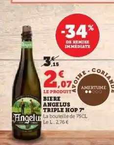 Hyper U BIERE ANGELUS TRIPLE HOP 7° offre