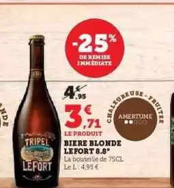Hyper U BIERE BLONDE LEFORT 8.8° offre