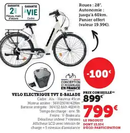 Hyper U Velo electrique tvt e-balade offre