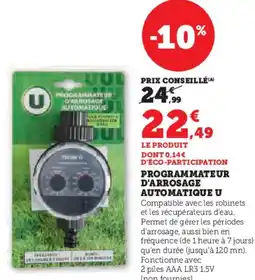 Hyper U U Programmateur d'arrosage automatiqueage, offre