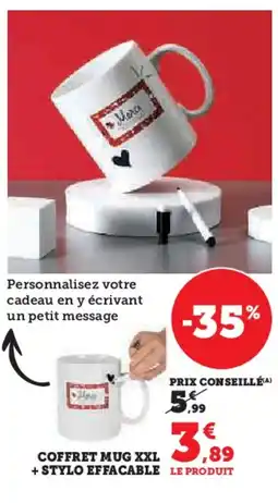 Hyper U Coffret mug xxl + stylo effacable offre