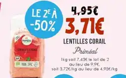Naturalia PRIMÉAL Lentilles corail offre