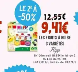 Naturalia HIPP Les fruits à boire 3 variétés offre
