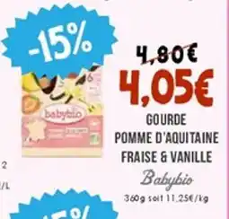 Naturalia BABYBIO Pomme d'aquitaine fraise & vanille offre