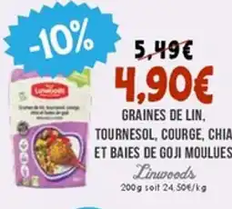 Naturalia Graines de lin, tournesol, courge, chia et baies de goji moulues offre