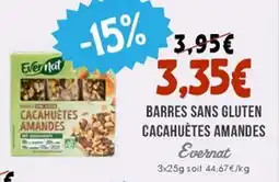 Naturalia EVERNAT Barres sans gluten cacahuètes amandes offre