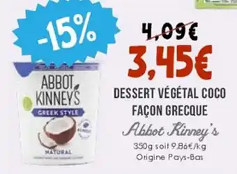 Naturalia ABBOT KINNEY'S Dessert végétal coco façon grecque offre