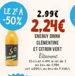 Naturalia VITAMONT Energy drink clementine et citron vert offre