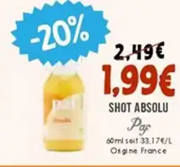 Naturalia PAF Shot élévation offre