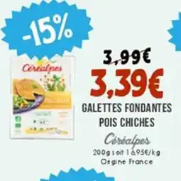Naturalia CÉRÉALPES Galettes fondantes pois chiches offre