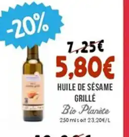 Naturalia BIO PLANÉTE Huile de sésame grillé offre