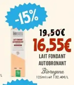 Naturalia BIOREGENA Lait fondant autobronant offre