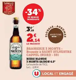Super U 3 MONTS Biere blonde saison 6.5° offre