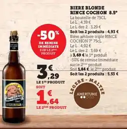 Super U RINCE COCHON Biere blonde 8.5° offre