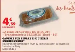 Super U Gaufres pur beurre biscuiterie dunkerquoise offre