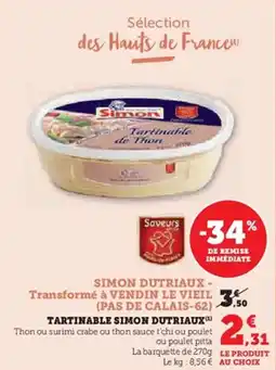 Super U Tartinable simon dutriaux offre