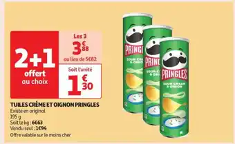 Auchan Tuiles Crème Et Oignon Pringles offre