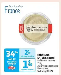 Auchan HOUMOUS L'ATELIER BLINI offre