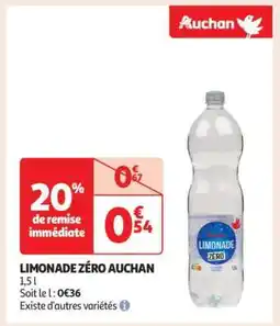 Auchan Limonade Zéro Auchan offre