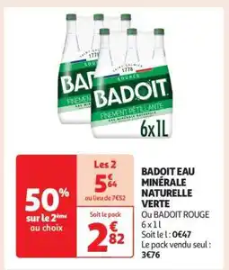 Auchan BADOIT EAU MINÉRALE NATURELLE VERTE offre