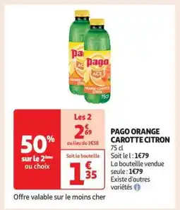 Auchan PAGO ORANGE CAROTTE CITRON offre