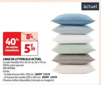 Auchan Linge De Lit Percale Actuel offre