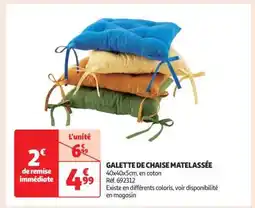 Auchan Galette De Chaise Matelassee offre
