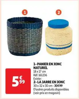 Auchan PANIER EN JONC NATUREL offre
