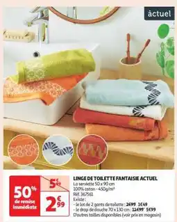Auchan Linge De Toilette Fantaisie Actuel offre