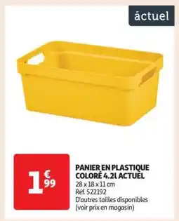 Auchan PANIER EN PLASTIQUE COLORÉ 4.2l ACTUEL offre