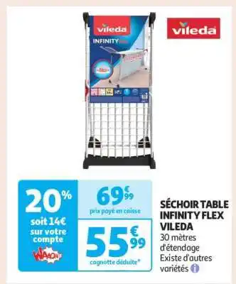 Auchan Séchoir Table Infinity Flex Vileda offre