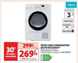 Auchan Séche-Linge Condensation Qilive 600103564 offre