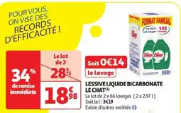Auchan Lessive Liquide Bicarbonate Le Chat offre