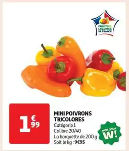 Auchan Mini Poivrons Tricolores offre