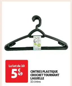 Auchan CINTRES PLASTIQUE CROCHET TOURNANT LAGUELLE offre