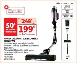 Auchan Rowenta Aspirateur Balai Flex Rh2037Wo offre