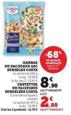 Hyper U GAMBAS DU PACIFIQUE ASC SURGELEES COSTA offre