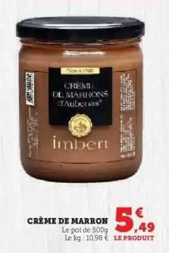 Super U CRÈME DE MARRON offre