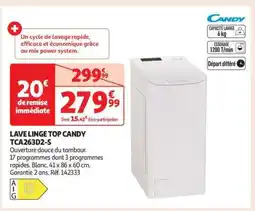 Auchan LAVE LINGE TOP CANDY TCA263D2-S offre