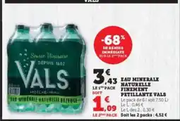 Super U Eau Minérale Naturelle Finement Pétillante Vals offre