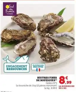 Hyper U HUITRES FINES DE BOUZIGUES offre