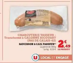 Hyper U SAUCISSON A L'AIL VASSEUR offre