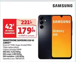 Auchan Smartphone Samsung A16 4G 128Go offre