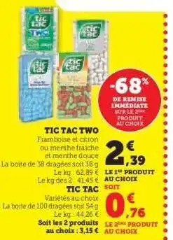 Hyper U TIC TAC TWO offre