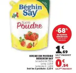 Hyper U SUCRE EN POUDRE BEEGHIN SAY offre