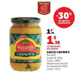 Super U PICCALILLI Sauce crown's offre