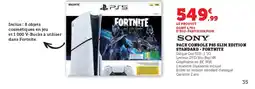 Hyper U SONY Pack console ps5 slim edition standard - fortnite offre