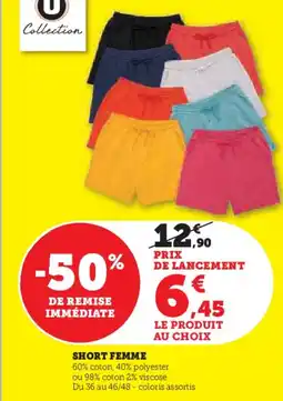 Hyper U Short femme offre