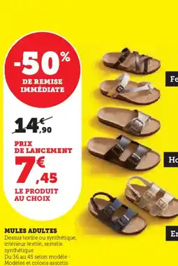 Hyper U Mules adultes offre