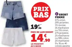 Hyper U Short femme offre